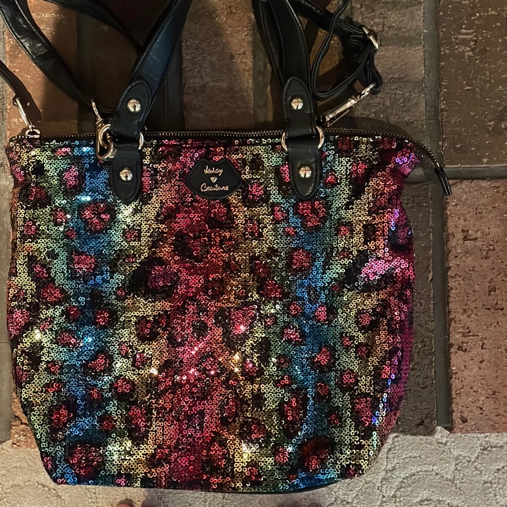 Juicy couture sequin leopard purse